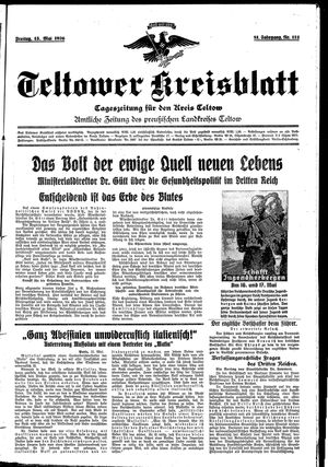 Teltower Kreisblatt vom 15.05.1936