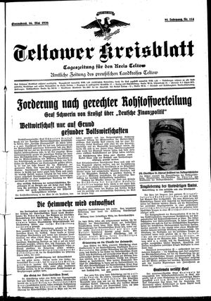 Teltower Kreisblatt on May 16, 1936