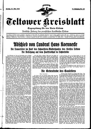 Teltower Kreisblatt vom 22.05.1936