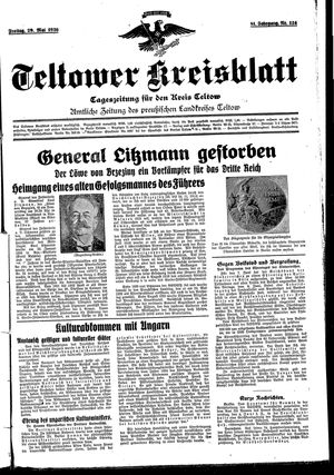 Teltower Kreisblatt vom 29.05.1936