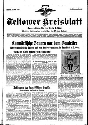 Teltower Kreisblatt vom 08.06.1936