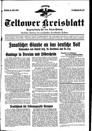 Teltower Kreisblatt vom 15.06.1936