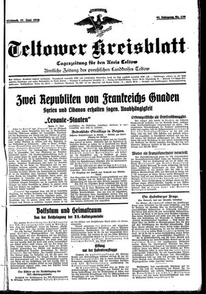 Teltower Kreisblatt vom 17.06.1936