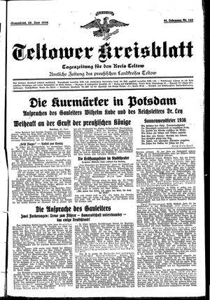 Teltower Kreisblatt vom 20.06.1936