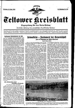 Teltower Kreisblatt vom 30.06.1936