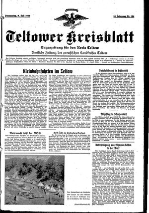 Teltower Kreisblatt vom 09.07.1936