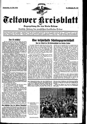Teltower Kreisblatt vom 16.07.1936