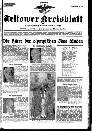 Teltower Kreisblatt on Aug 1, 1936