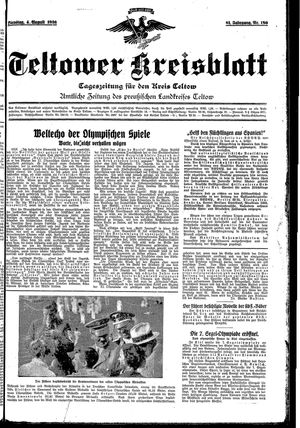 Teltower Kreisblatt vom 04.08.1936