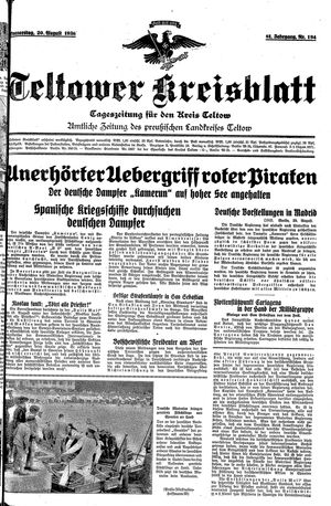 Teltower Kreisblatt vom 20.08.1936