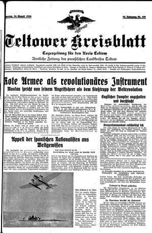 Teltower Kreisblatt vom 24.08.1936