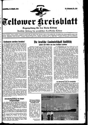 Teltower Kreisblatt vom 27.08.1936