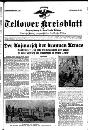 Teltower Kreisblatt vom 14.09.1936
