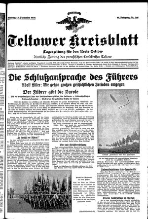 Teltower Kreisblatt vom 15.09.1936