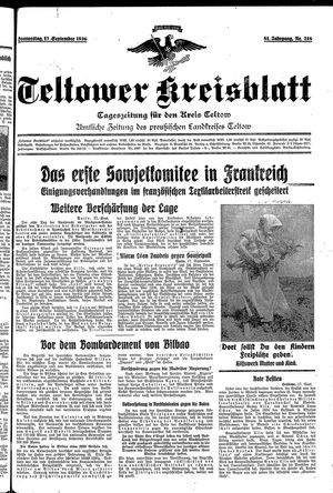 Teltower Kreisblatt on Sep 17, 1936