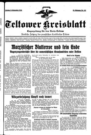 Teltower Kreisblatt vom 21.09.1936