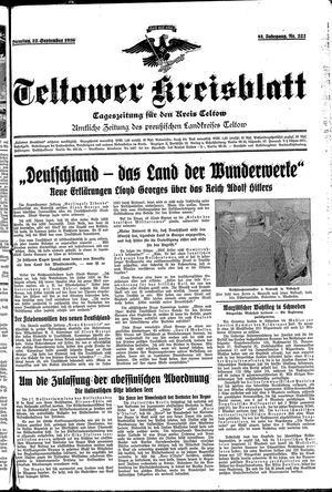 Teltower Kreisblatt vom 22.09.1936