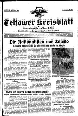Teltower Kreisblatt vom 23.09.1936