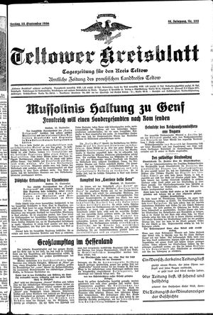 Teltower Kreisblatt vom 25.09.1936