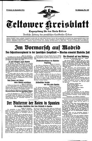 Teltower Kreisblatt vom 30.09.1936