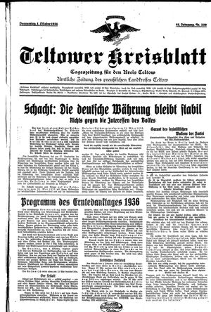 Teltower Kreisblatt vom 01.10.1936