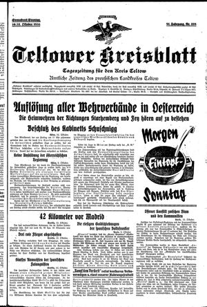 Teltower Kreisblatt vom 10.10.1936