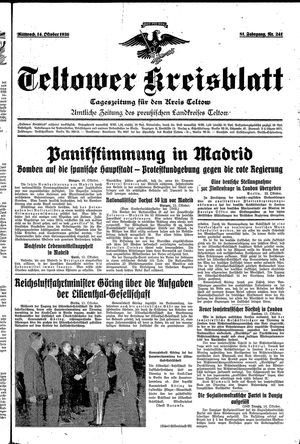 Teltower Kreisblatt vom 14.10.1936