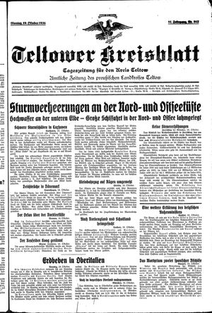 Teltower Kreisblatt vom 19.10.1936