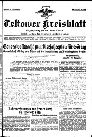 Teltower Kreisblatt vom 20.10.1936