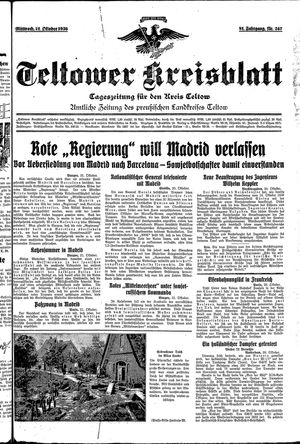 Teltower Kreisblatt vom 21.10.1936
