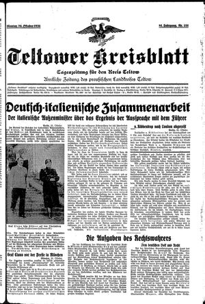 Teltower Kreisblatt vom 26.10.1936