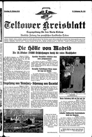 Teltower Kreisblatt on Oct 27, 1936