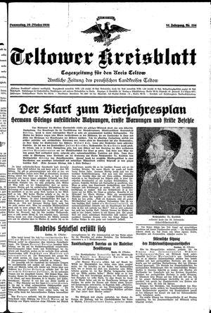 Teltower Kreisblatt vom 29.10.1936