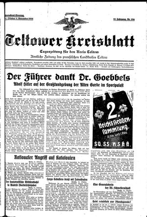 Teltower Kreisblatt vom 31.10.1936