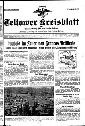Teltower Kreisblatt on Nov 3, 1936