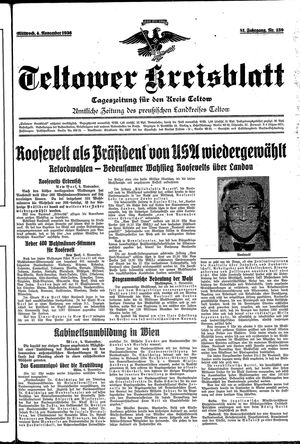 Teltower Kreisblatt vom 04.11.1936