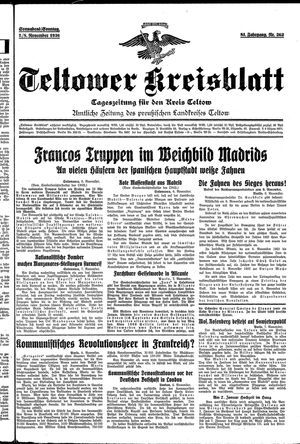 Teltower Kreisblatt vom 07.11.1936