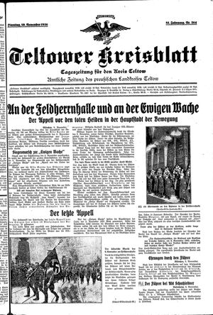 Teltower Kreisblatt vom 10.11.1936