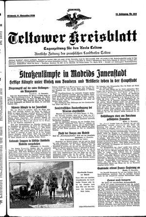 Teltower Kreisblatt vom 11.11.1936