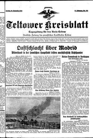 Teltower Kreisblatt vom 20.11.1936