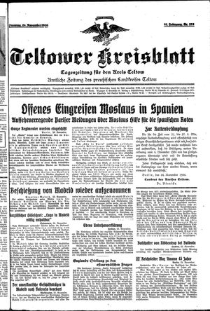 Teltower Kreisblatt vom 24.11.1936
