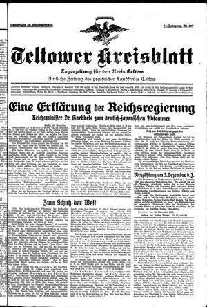 Teltower Kreisblatt vom 26.11.1936