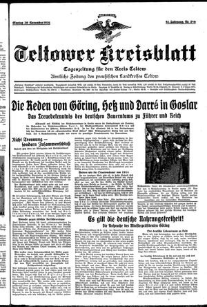 Teltower Kreisblatt vom 30.11.1936