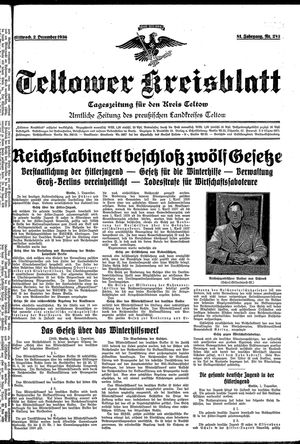 Teltower Kreisblatt on Dec 2, 1936