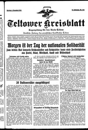 Teltower Kreisblatt vom 04.12.1936
