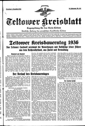Teltower Kreisblatt vom 08.12.1936