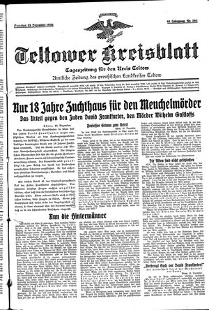 Teltower Kreisblatt vom 15.12.1936