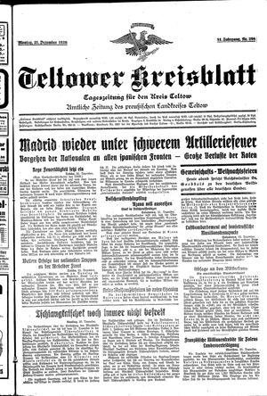 Teltower Kreisblatt vom 21.12.1936