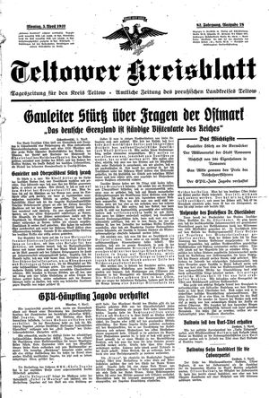 Teltower Kreisblatt on Apr 5, 1937