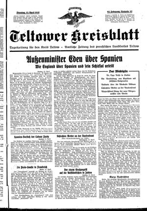 Teltower Kreisblatt vom 13.04.1937